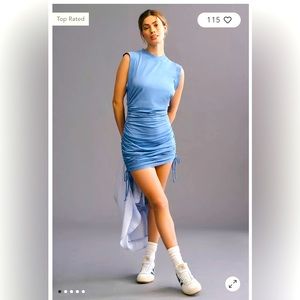 NWT Daily Practice by Anthropologie Sleeveless Ruched Mini Dress